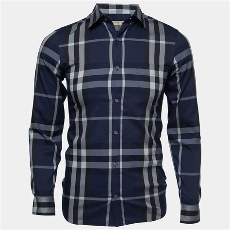 burberry brit navy blue cotton button up|burberry store online.